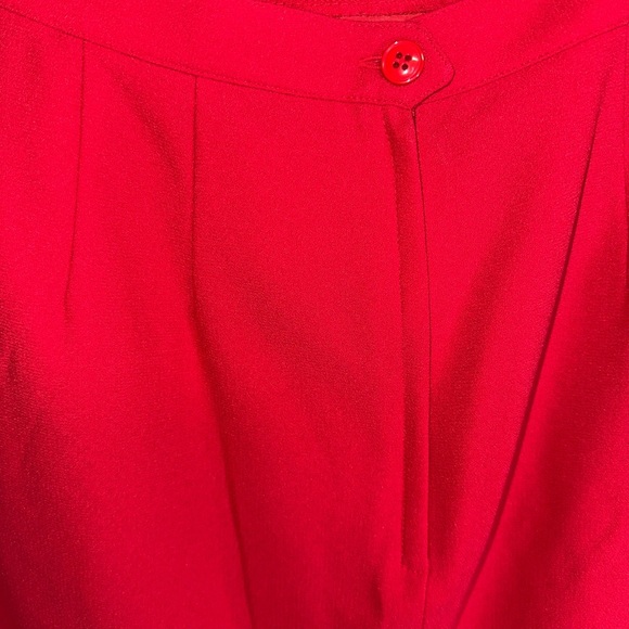 VINTAGE NWT Kasper Red Double-Breasted Blazer and Skirt Set - Picture 13 of 16